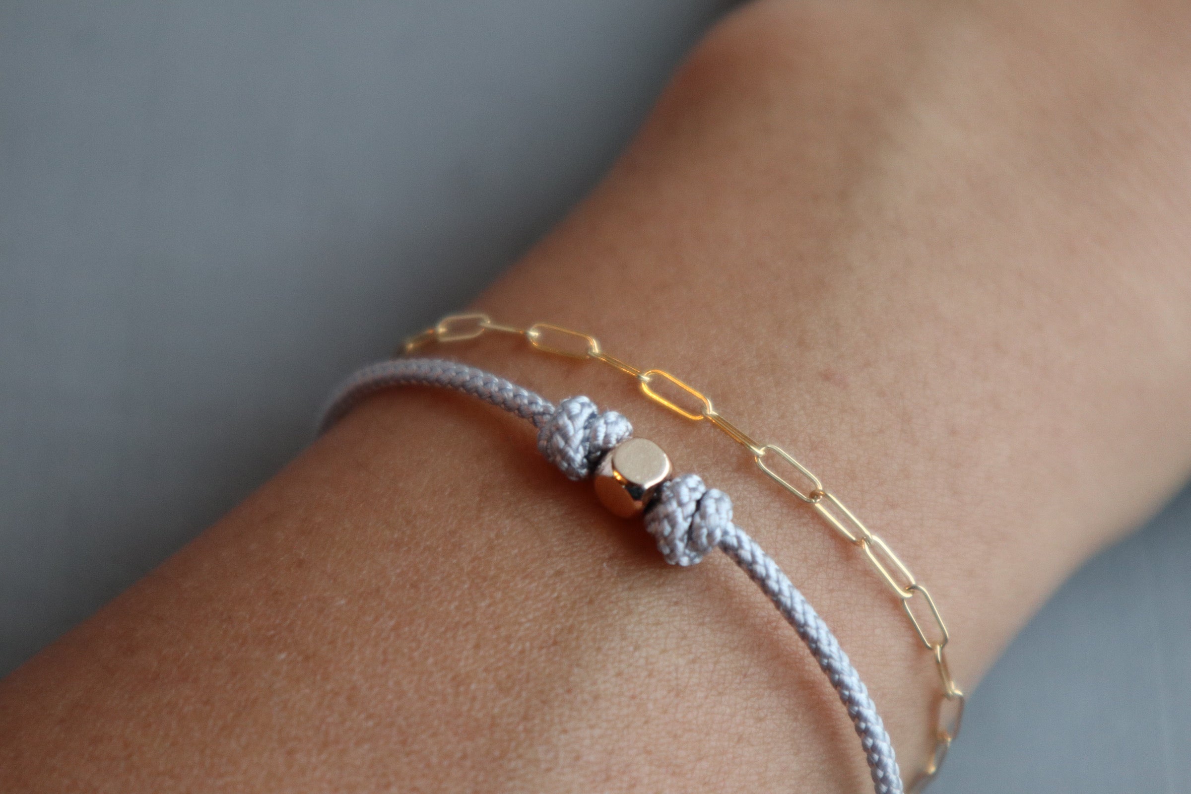 jaÂ maedup bracelet stacked with gold chain link